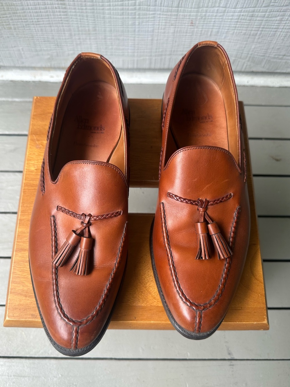 Allen Edmonds  Pembrooke Vintage Tassel Leather Loafers |Cognac~12